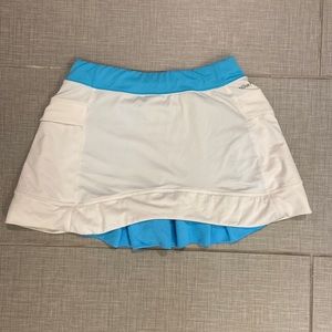 Girls white and blue nike tennis skirt